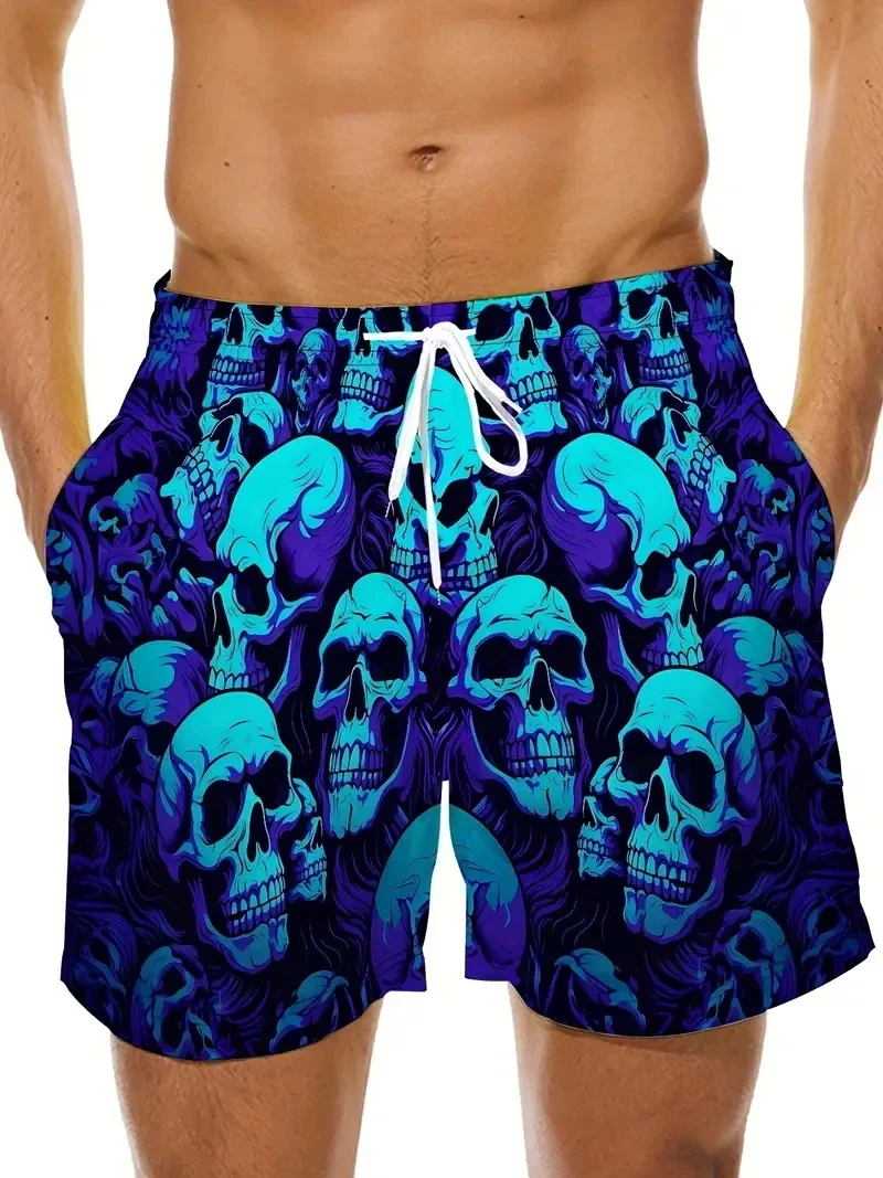 New Men Beach Pants Horror Skull 3D Printed Men's Shorts Summer Casual Quick-drying Trunks Men's Clothing Hawaiian Trendy Shorts - AliExpress - Image 6