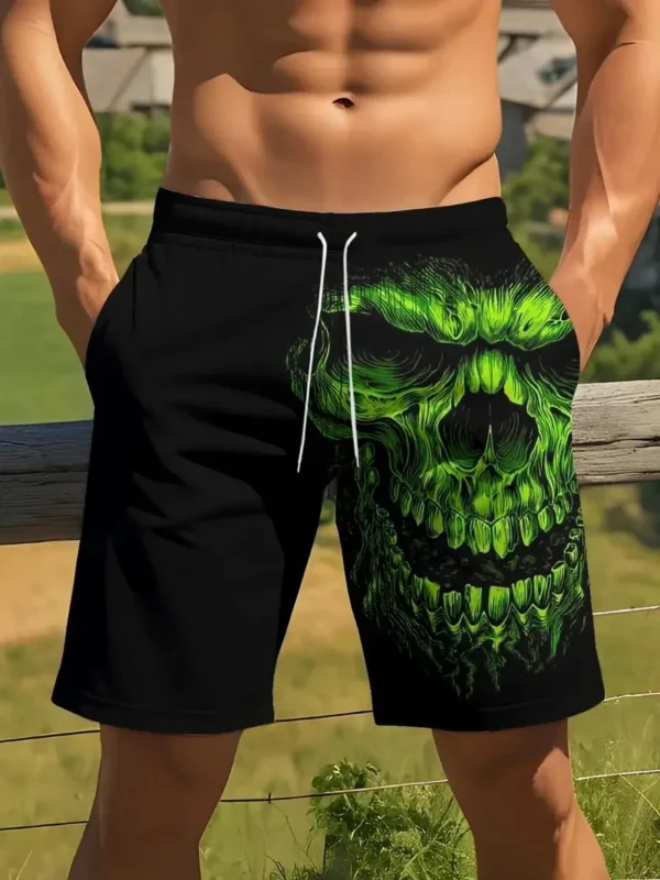 New Men Beach Pants Horror Skull 3D Printed Men's Shorts Summer Casual Quick-drying Trunks Men's Clothing Hawaiian Trendy Shorts - AliExpress - Image 3