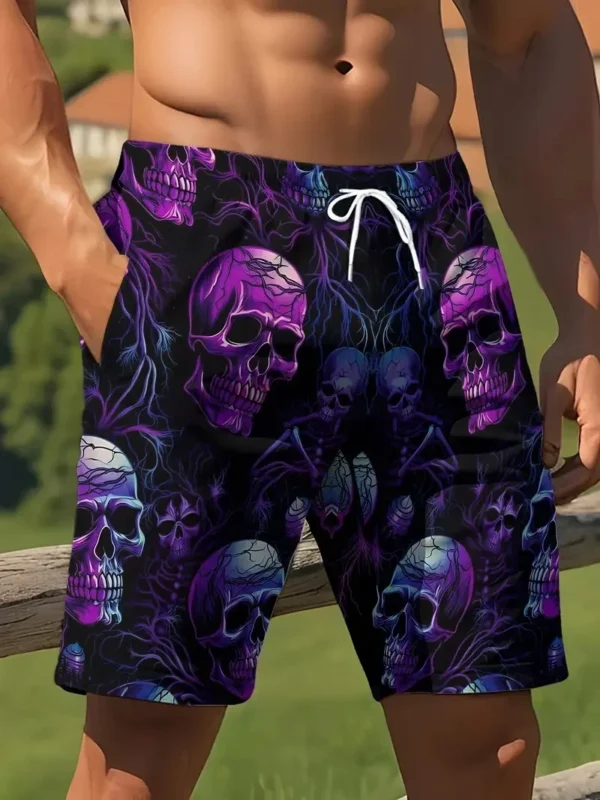 New Men Beach Pants Horror Skull 3D Printed Men's Shorts Summer Casual Quick-drying Trunks Men's Clothing Hawaiian Trendy Shorts - AliExpress - Image 5
