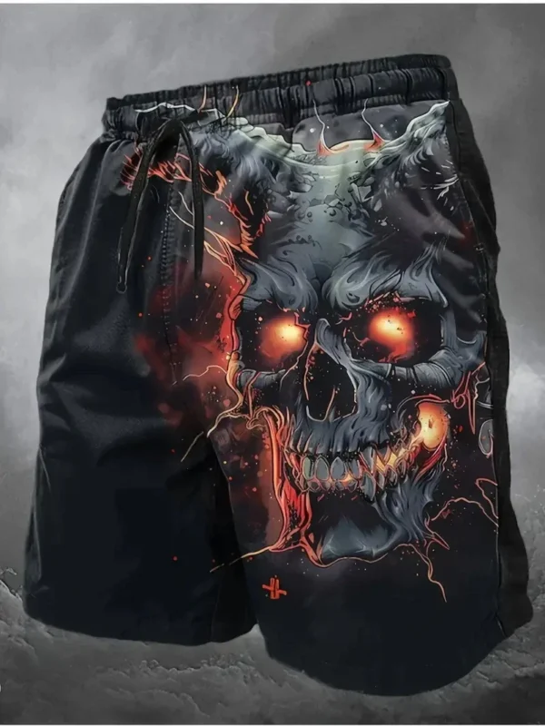 New Men Beach Pants Horror Skull 3D Printed Men's Shorts Summer Casual Quick-drying Trunks Men's Clothing Hawaiian Trendy Shorts - AliExpress